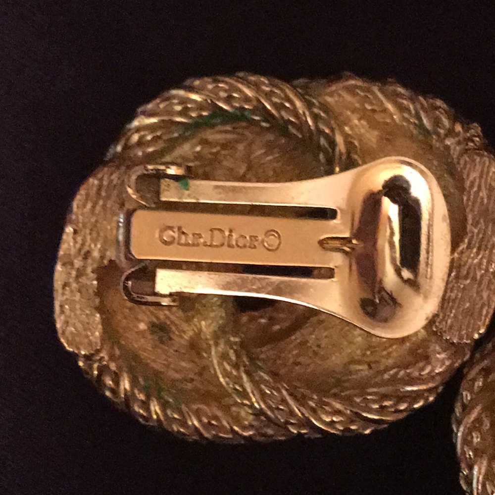 Vintage 80s Christian Dior Clip Earrings - Picture 2 of 3